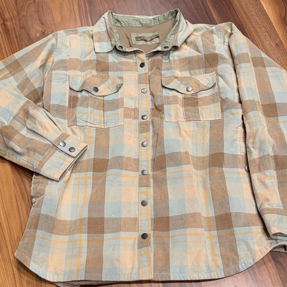 Prana Casual Plaid Shirt - Blue and Tan